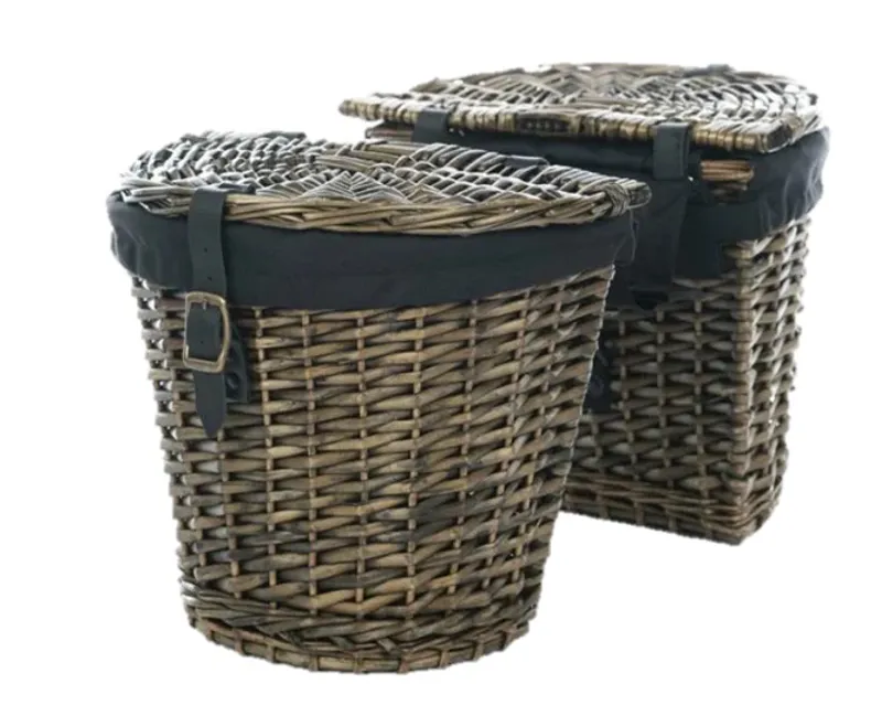 Pedego Rear Wicker Double Basket In Dark Brown