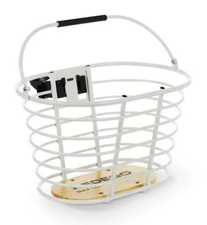 Front Aluminum Handlebar Bike Basket with Mounting Bracket - White-1