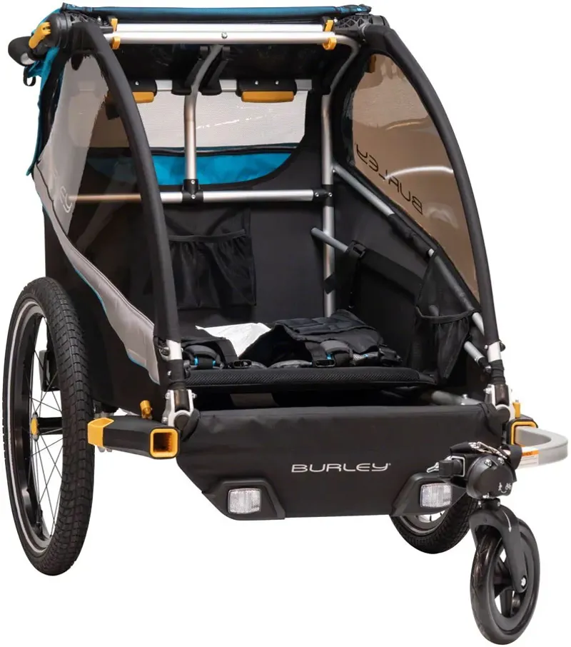 Burley Kid Cart Dlite X Double Aqua bike trailer and stroller.-3