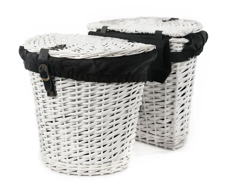 Pedego Rear Wicker Double Basket - White