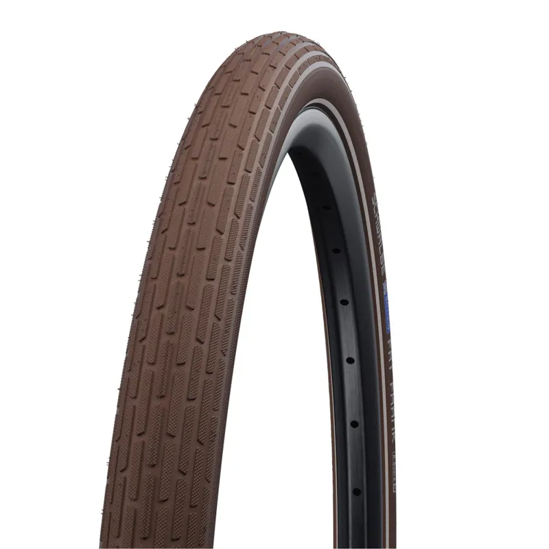 Brown Schwalbe Balloon Tire - Fat Frank HS 375 - 28 X 2.0 Brown-Reflex