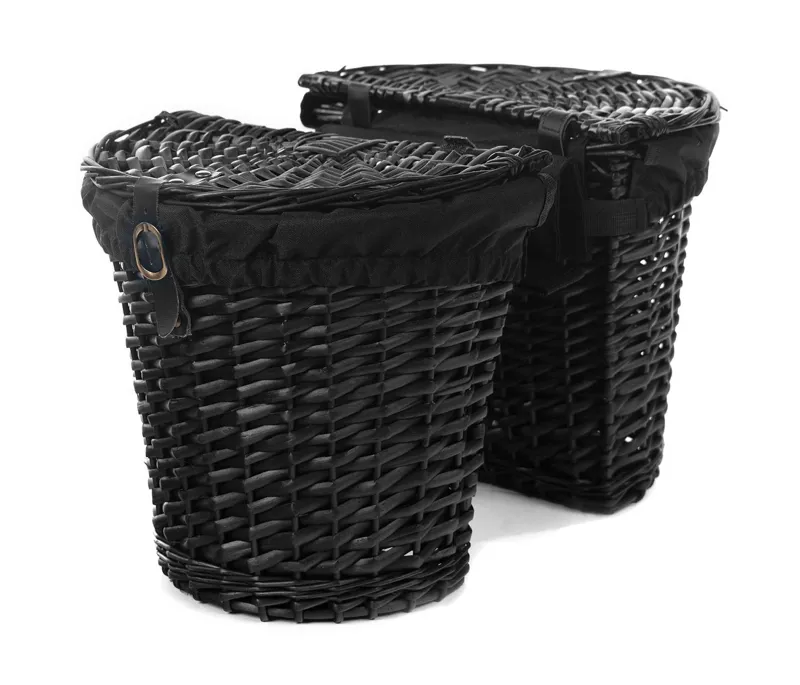 Pedego Rear Wicker Double Basket - Black