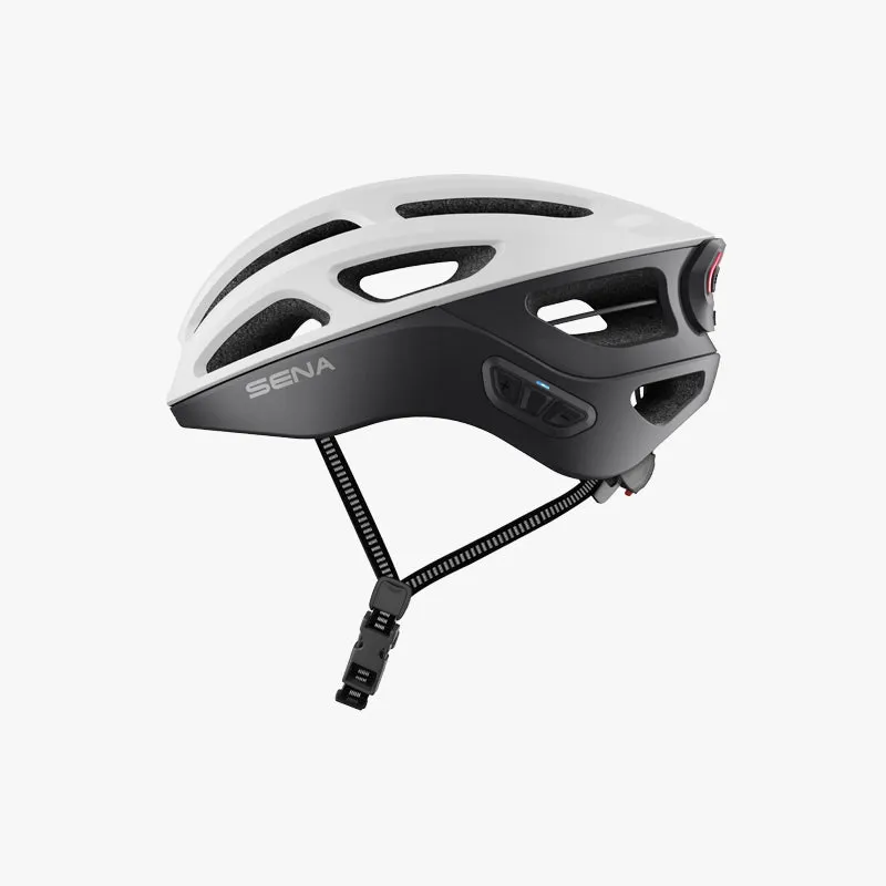 Sena R1 Evo Smart Cycling Helmet in Matt White-1